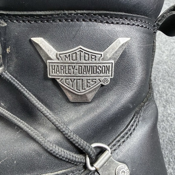 Harley Davidson Black Leather Motorcycle Boots Front Zip Mens 13W Moto main image 14